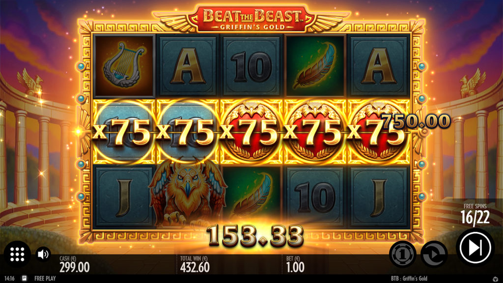 Griffins Gold bonus game big win 