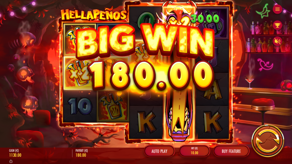 Hellapenos big win base game screenshoot