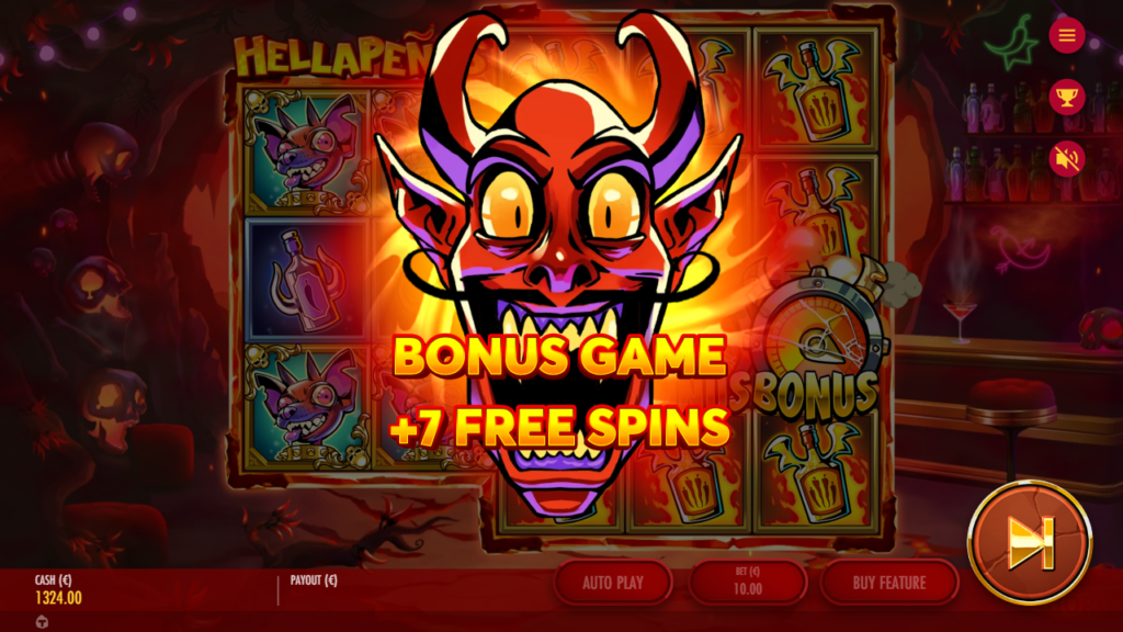Hellapenos bonus won screenshoot