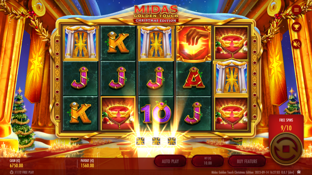 Midas Golden Touch Christmas Edition Three scatters bonus game 