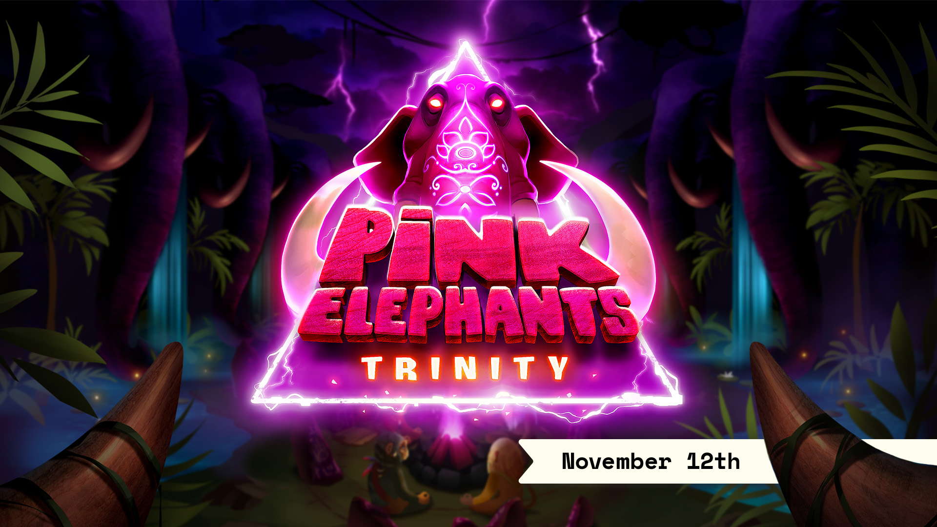 Pink Elephants Trinity Banner with release date