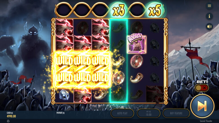 Screenshot of a Wild Field in the video slot Second Thunder.