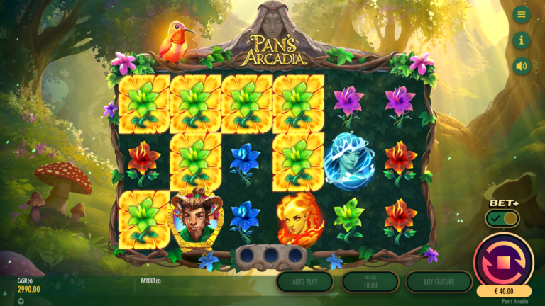 Screenshot of a antibet in the video slot Pan’s Arcadia.