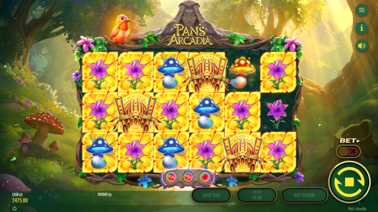 Screenshot of mystery feature in the video slot Pan’s Arcadia.