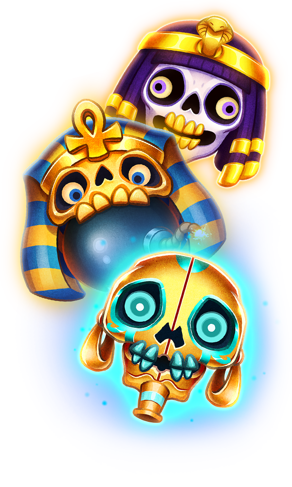 Symbols from of the video slot Tutan Kha-boom