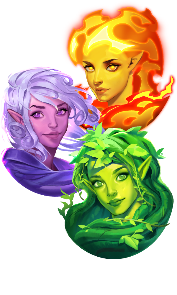 Symbols from of the video slot Pan's Arcadia.