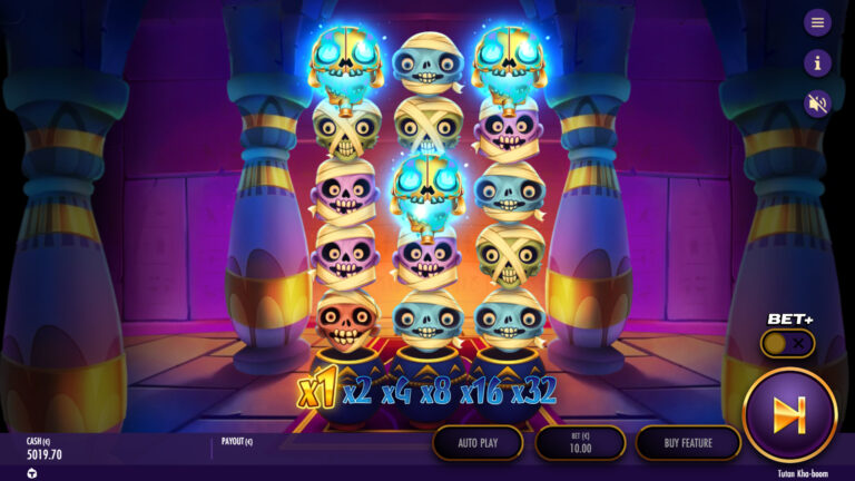 Screenshot of bonus won in the video slot Tutan Kha-boom.