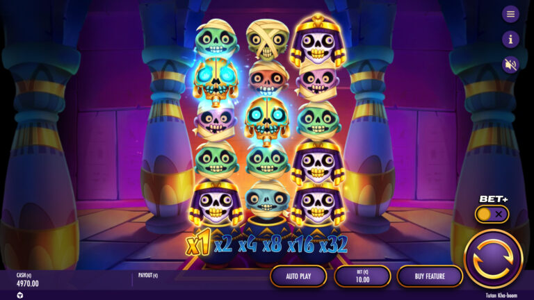 Screenshot of the scatter in the video slot Tutan Kha-boom.