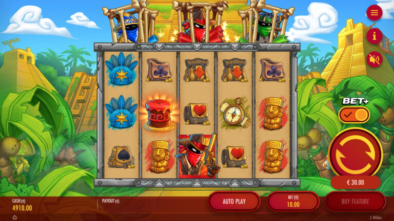 Screenshot of bet+ active in the video slot 3 Wildos.