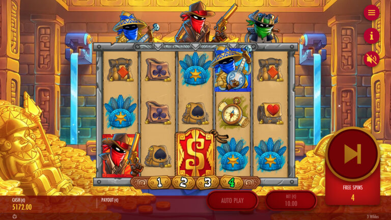 Screenshot of a Bonugame in the video slot 3 Wildos.