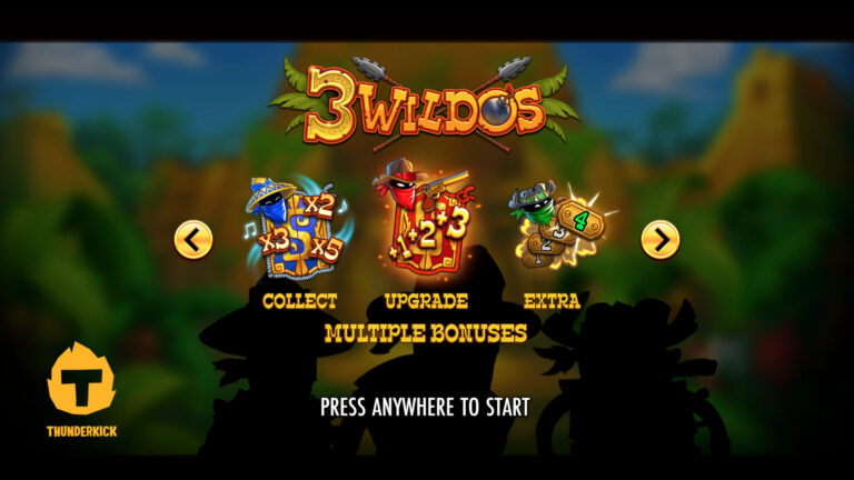 Screenshot of the splach in the video slot 3 Wildos.