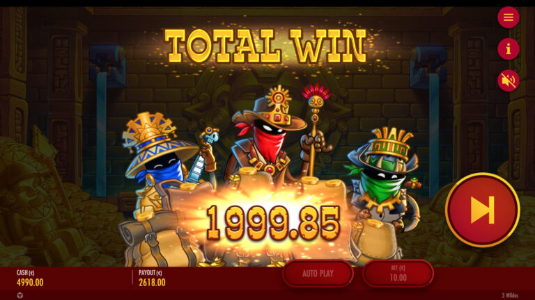 Screenshot of a total win in the video slot 3 Wildos.