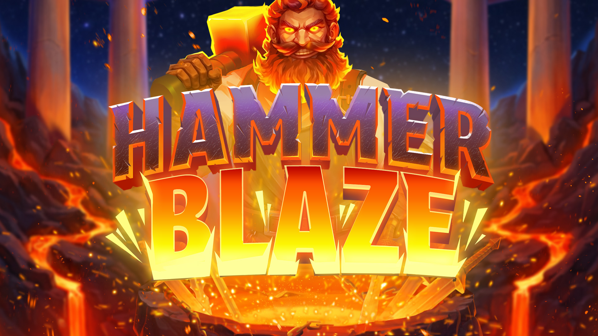Banner for the video slot Hammerblaze.