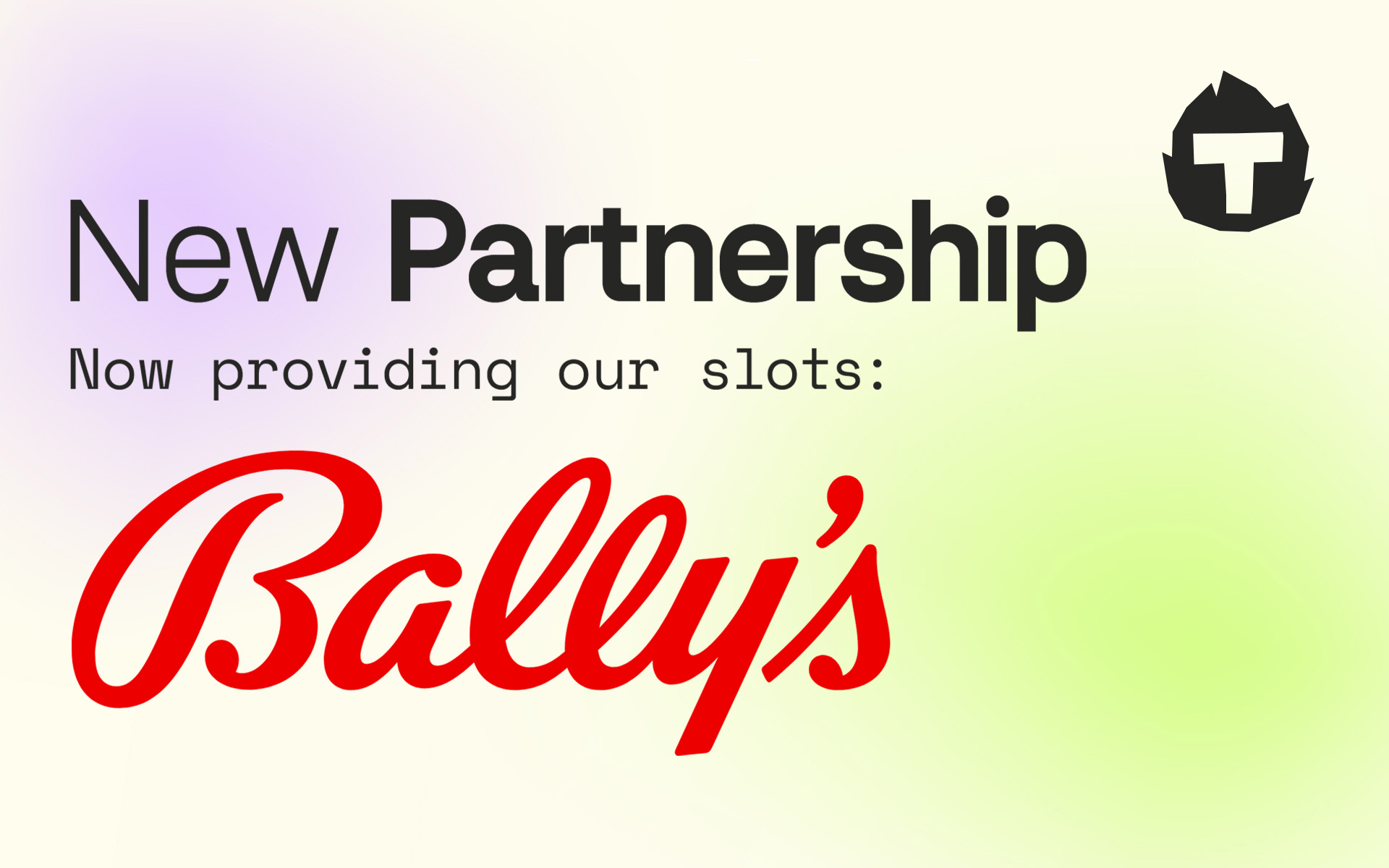 New partnership banner with Bally's Corporation.