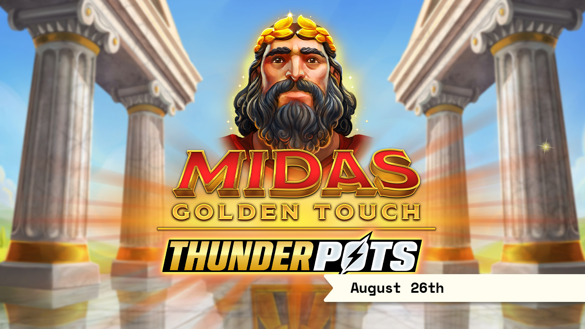 Cover image main banner of the video slot Midas Golden Touch: Thunder Pots.
