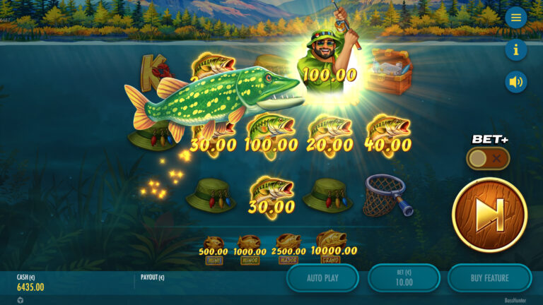 Screenshot of the Hunter Feature in the video slot Bass Hunter.