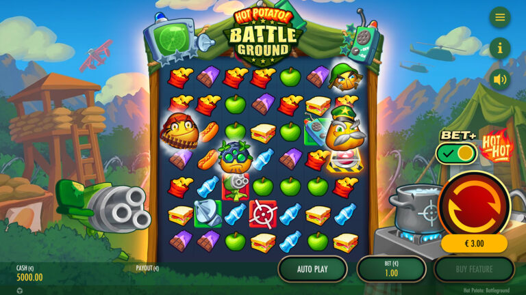 Screenshot of the Ante Bet active in the video slot Hot Potato Battleground.