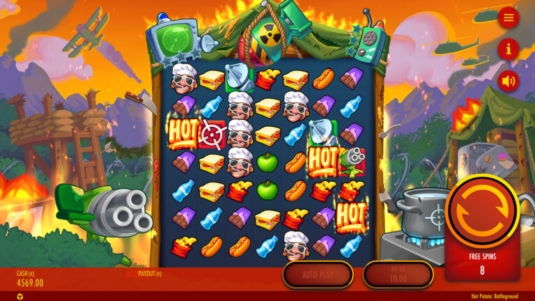 Screenshot of the Bonus Game in the video slot Hot Potato Battleground.