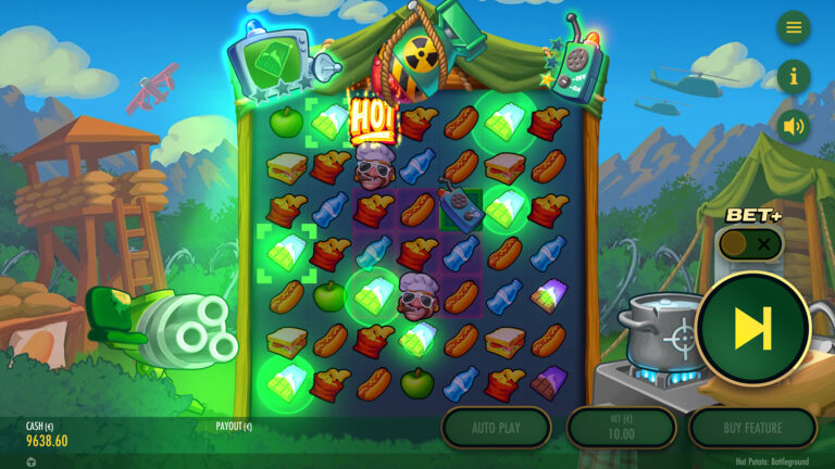 Screenshot of the raddar feature in the video slot Hot Potato Battleground.