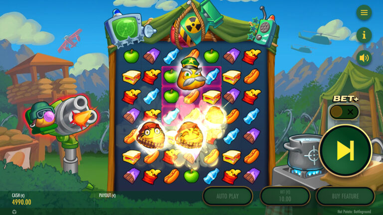Screenshot of the Turret in the video slot Hot Potato Battleground.