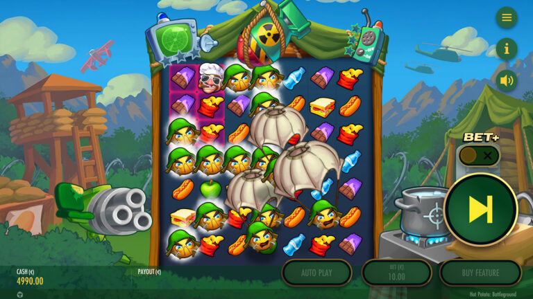 Screenshot of the walkietalkie feature in the video slot Hot Potato Battleground.