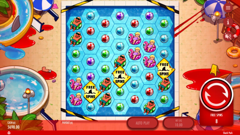 Screenshot of the Bonus Game in the Shark Park video slot.