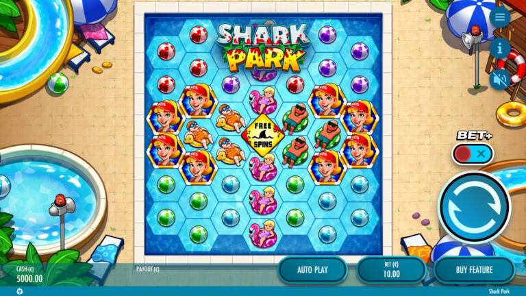 Screenshot of the Main Game in the Shark Park video slot.