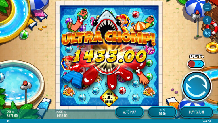 Screenshot of a Ultra Win in the Shark Park video slot.