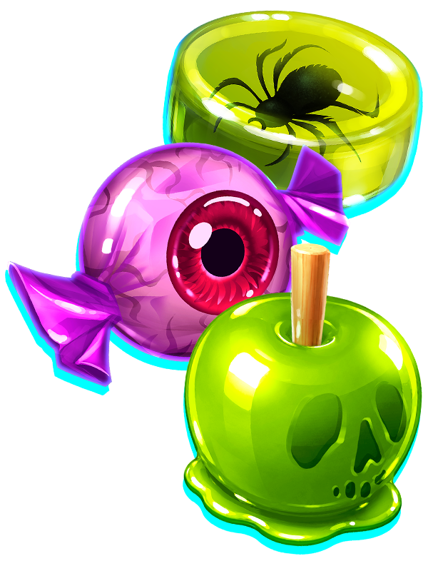 Symbols from the video slot Greedy Pumpking.