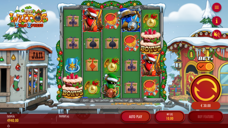 Screenshot of the anteBet in The Wildos: Xmas Xpress video slot.