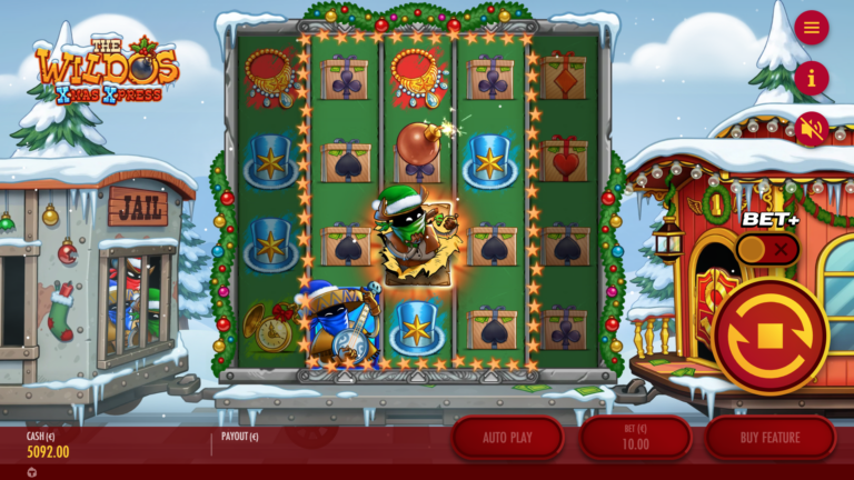 Screenshot of the Bronze Feature in The Wildos: Xmas Xpress video slot.